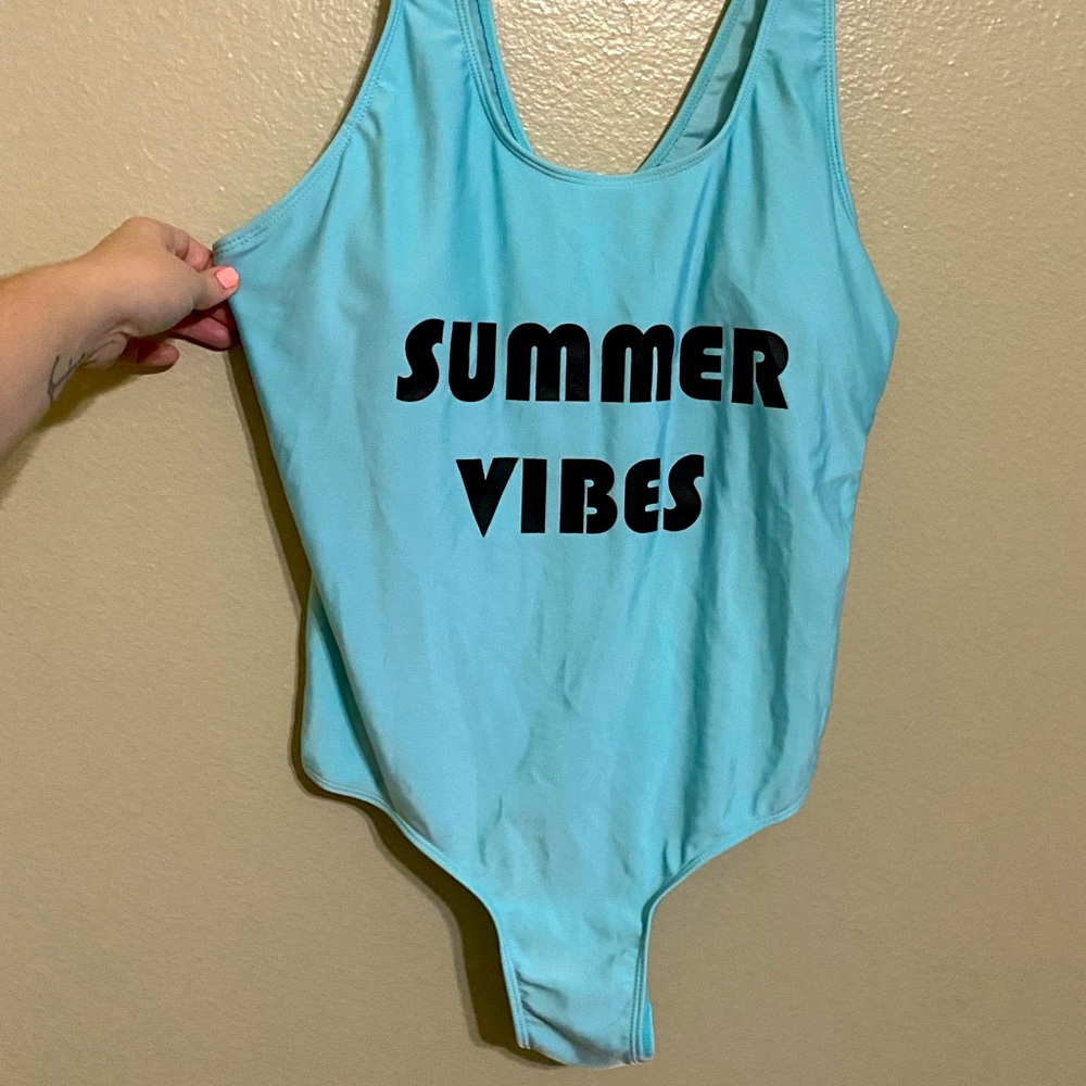 Blue One Piece Swim Suit